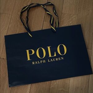 Polo by Ralph Lauren Dark Blue and Yellow Gift Bag